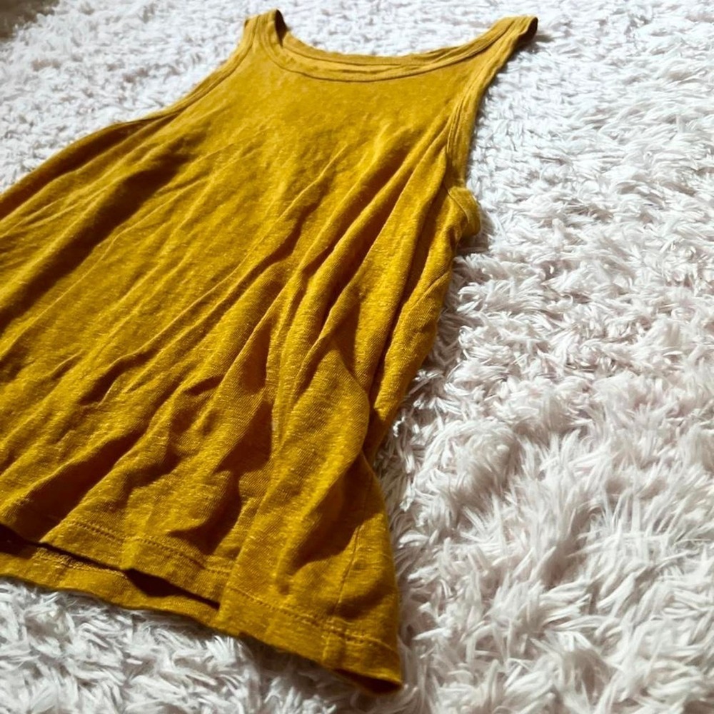 100% Linen Flowy Breathable Lightweight Boho Lagenlook Granola Tank Womens M - Picture 4 of 5